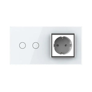 Livolo | Wit | 2+SR | Aan/Uit | Schakelaar | Wandcontactdoos | Chrome frame Livolo Nederland B.V.