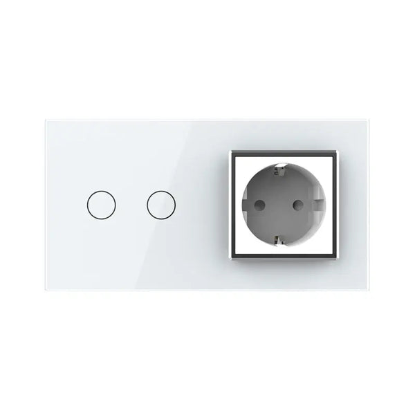 Livolo | Wit | 2+SR | Aan/Uit | Schakelaar | Wandcontactdoos | Chrome frame Livolo Nederland B.V.