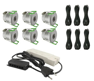 Complete Veranda Set | Deluxe 2 | Veranda verlichting 12V | Plug and Play | 6 Inbouwspots | Dimbaar Livolo Nederland