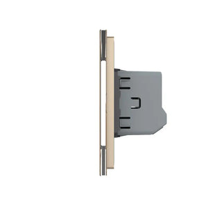 Livolo | Goud | SR+1 | Aan/Uit | Wandcontactdoos + USB-C Oplader | Schakelaar Livolo Nederland B.V.