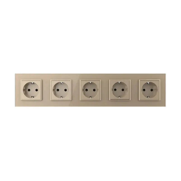 Livolo | Goud | SR+SR+SR+SR+SR | Wandcontactdoos Livolo Nederland B.V.