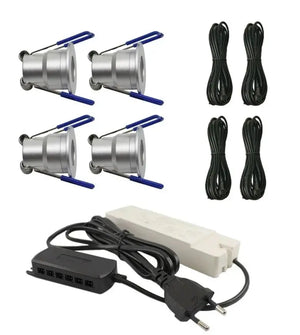 Complete Veranda Set | Deluxe 1 | Veranda verlichting 12V | Plug and Play | 4 Inbouwspots | Niet dimbaar Livolo Nederland