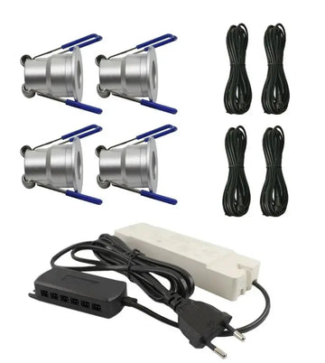 Complete Veranda Set | Deluxe 1 | Veranda verlichting 12V | Plug and Play | 4 Inbouwspots | Dimbaar Livolo Nederland