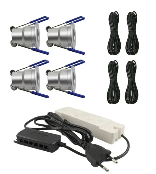 Complete Veranda Set | Deluxe 1 | Veranda verlichting 12V | Plug and Play | 4 Inbouwspots | Dimbaar Livolo Nederland