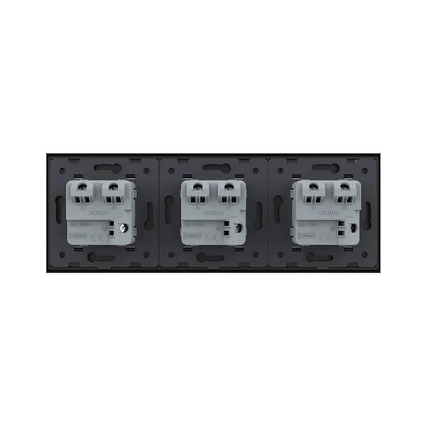 Livolo | Zwart | SR+SR+SR | Wandcontactdoos | Zonder randaarde Livolo Nederland B.V.