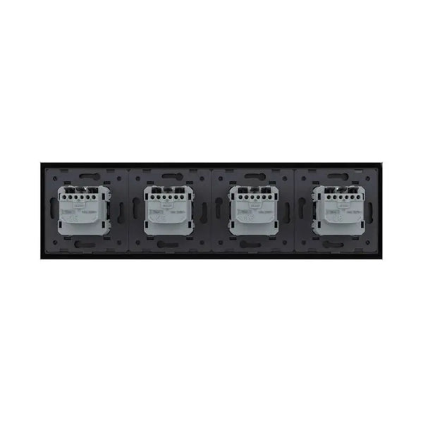 Livolo | Zwart | SR+SR+SR+SR | Wandcontactdoos | Chrome frame Livolo Nederland B.V.