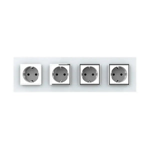 Livolo | Wit | SR+SR+SR+SR | Wandcontactdoos | Chome frame Livolo Nederland B.V.
