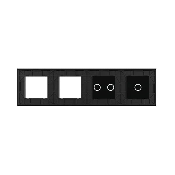 Livolo | Zwart | 1+2+SR+SR | Glasplaat | Combinatie Livolo Nederland B.V.