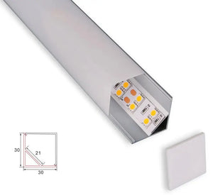 Afdekkap | 1 Meter | Hoek kap | Geschikt voor C006D-A - Profiel Livolo Nederland B.V.