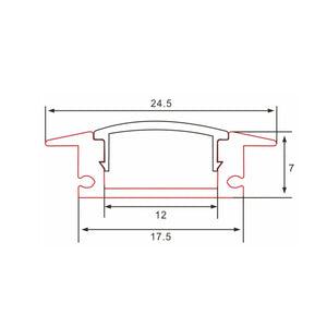 Afdekkap | 1 Meter | Recht | Plat | Geschikt voor C001-A - Profiel Livolo Nederland B.V.