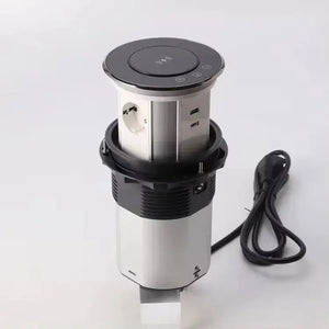 Zwart Glazen Design | Automatische pop-up stekkerdoos | USB en USB-C + 3 Stopcontacten Livolo Nederland B.V.