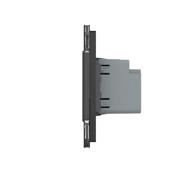 Livolo | Zwart | SR+SR | Wandcontactdoos | USB + USB type C oplader | France Livolo Nederland