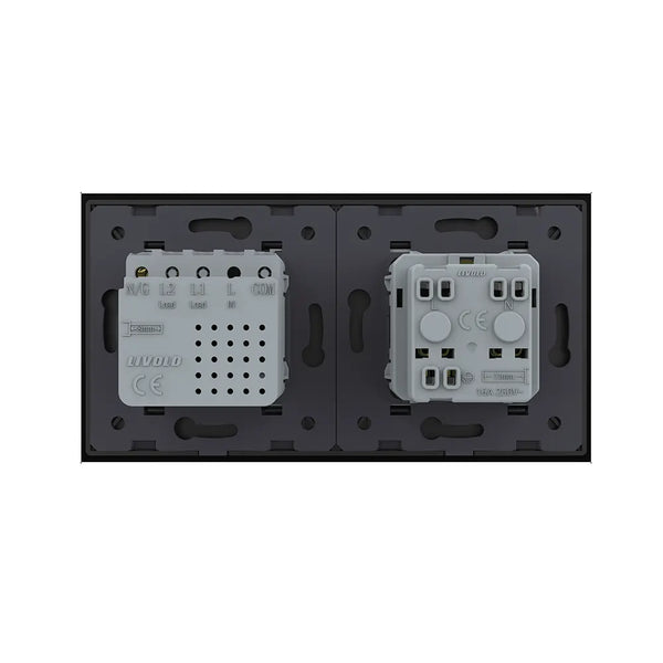 Livolo | Zwart | SR+SR | Wandcontactdoos | USB + USB type C oplader | France Livolo Nederland