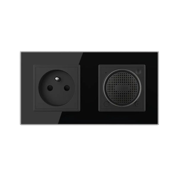 Livolo | Zwart | SR+SR | Wandcontactdoos | Bluetooth speaker | France Livolo Nederland