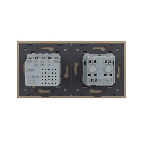 Livolo | Goud | SR+SR | Wandcontactdoos | USB + USB type C oplader | France Livolo Nederland