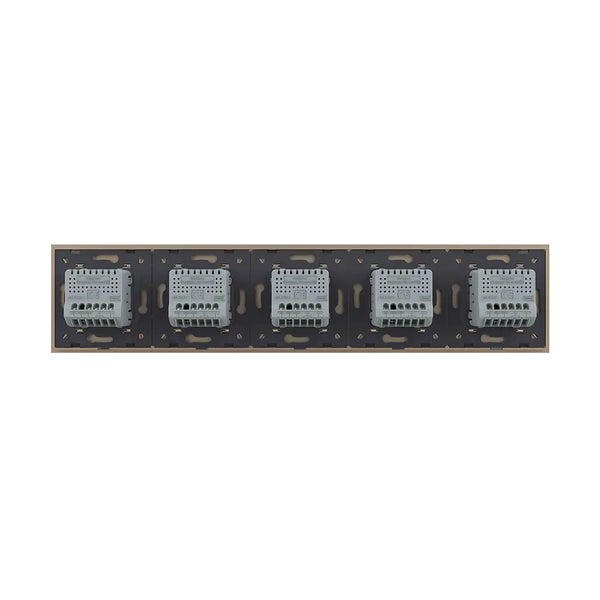 Livolo | Goud | 1+1+1+1+1 | Aan/Uit | 12 of 24V DC | Schakelaar Livolo Nederland B.V.