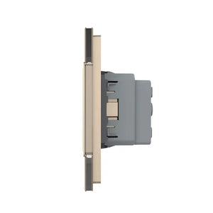 Livolo | Goud | 1+SR | Dimmer | Wisselschakelaar met wandcontactdoos Livolo Nederland B.V.