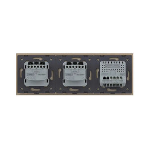 Livolo | Goud | 1+SR+SR | Aan/Uit | Wisselschakelaar met dubbele wandcontactdoos Livolo Nederland B.V.