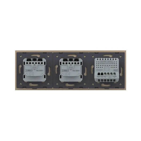 Livolo | Goud | 1+SR+SR | Aan/Uit | Wisselschakelaar met dubbele wandcontactdoos Livolo Nederland B.V.