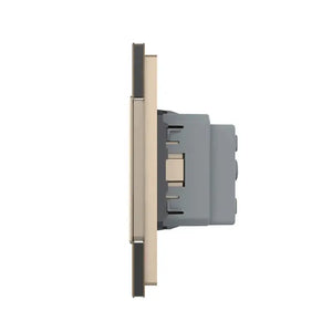 Livolo | Or | 1+SR+SR | Gradateur | Interrupteur avec double prise murale Livolo Nederland B.V.