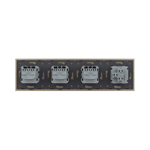 Livolo | Goud | 1+SR+SR+SR | Aan/Uit | Wipschakelaar met drie wandcontactdozen Livolo Nederland B.V.