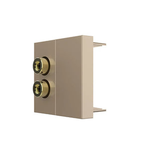 Gouden speaker aansluiting voor banaanplug met afdekpositie voor vaste audiobekabeling