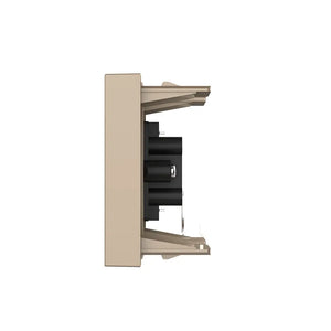 Gouden RCA audio wandmodule met blindplaat voor versterker, TV of andere audioapparatuur