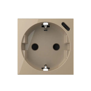 Gouden Livolo wandcontactdoos met USB-C oplader