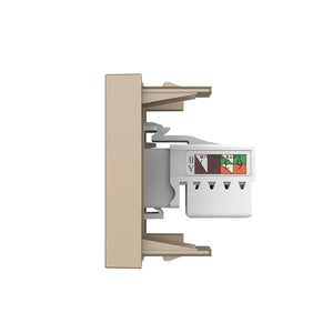 Gouden netwerk wandmodule RJ45 Cat6 met blindplaat voor thuisnetwerk of werkplek