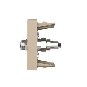 Gouden antenne module met twee satelliet aansluitingen voor nette coaxbekabeling in de wand