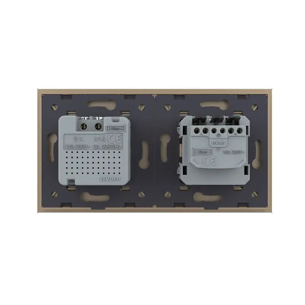 Livolo | Goud | SR+SR | Aan/Uit | Wandcontactdoos | Bewegingsmelder Livolo Nederland B.V.