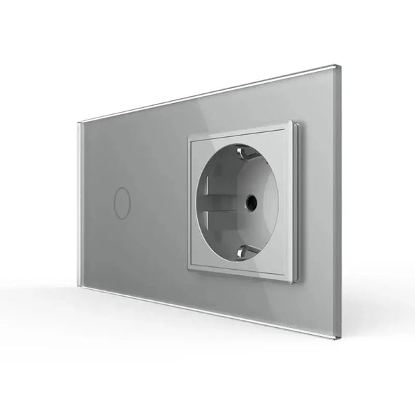 Livolo | Grijs | 1+SR | Dimmer | Schakelaar met wandcontactdoos Livolo Nederland B.V.