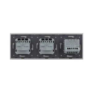 Livolo | Grijs | 1+SR+SR | Aan/Uit | Schakelaar met dubbele wandcontactdoos Livolo Nederland B.V.