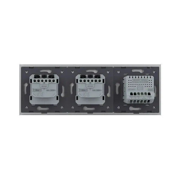 Livolo | Grijs | 1+SR+SR | Dimmer | Schakelaar met dubbele wandcontactdoos Livolo Nederland B.V.