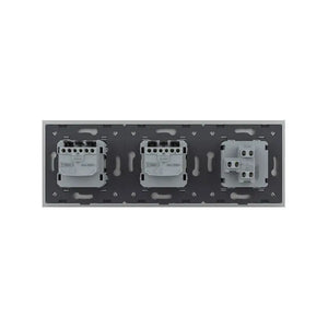 Livolo | Gris | 1+SR+SR | Pouls | Interrupteur à bascule avec double prise murale Livolo Nederland B.V.