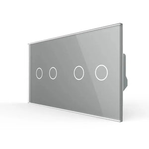 Livolo | Grijs | 2+2 | Puls | 12 of 24V DC | Schakelaar Livolo Nederland B.V.