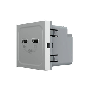 Livolo | Grijs | SR | Module | Dubbele USB-C oplader 65W Livolo Nederland B.V.
