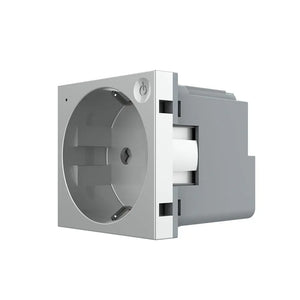 Grijze smart wandcontactdoos voor timers en bediening via de Livolo Home App