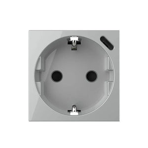 Grijze Livolo wandcontactdoos met USB-C oplader