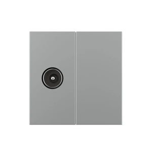 Grijze TV coax aansluiting male met blindplaat voor een vaste antenneverbinding in de wand