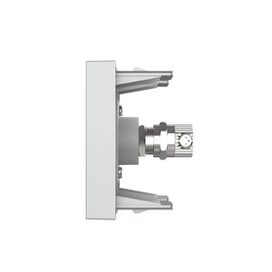Grijze coax TV wandmodule male met blindpositie voor televisie- en antennekabel