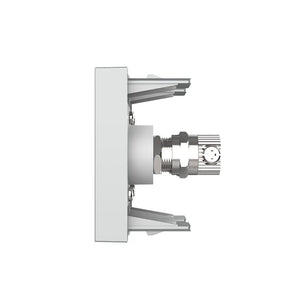 Grijze antenne wandmodule met twee male coax connectoren voor vaste TV-bekabeling