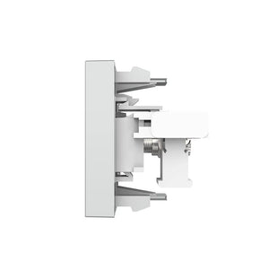 Grijze wandmodule met coax TV en telefoon aansluiting RJ11 voor nette kabelafwerking