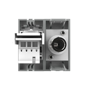 Grijze Livolo TV en telefoon aansluiting als gecombineerde multimedia wandmodule