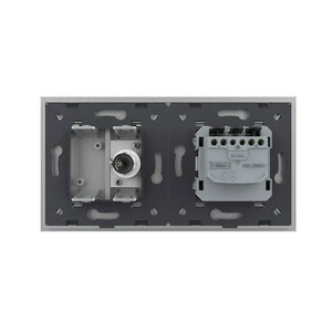 Livolo | Grijs | SR+SR | Wandcontactdoos | TV aansluiting | Blindplaat Livolo Nederland B.V.