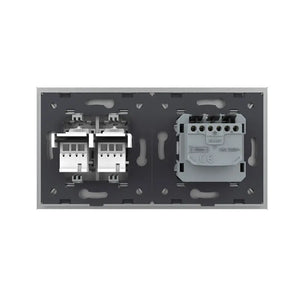 Livolo | Grijs | SR+SR | Wandcontactdoos | Telefoon | Telefoon Livolo Nederland B.V.