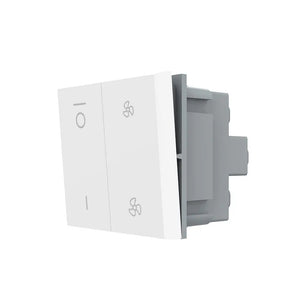 Witte ventilatieschakelaar module voor drie ventilatiestanden en vaste wandbediening