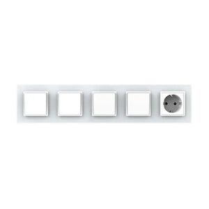 Livolo | Wit | 1+1+1+1+SR | Aan/Uit | Wipschakelaar met wandcontactdoos Livolo Nederland B.V.