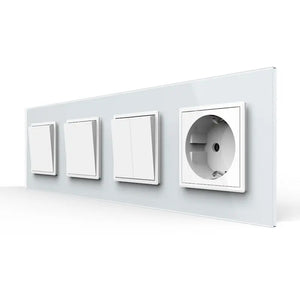 Livolo | Wit | 1+1+2+SR | Aan/Uit | Wipschakelaar met wandcontactdoos Livolo Nederland B.V.