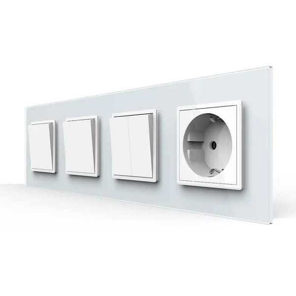 Livolo | Wit | 1+1+2+SR | Aan/Uit | Wipschakelaar met wandcontactdoos Livolo Nederland B.V.